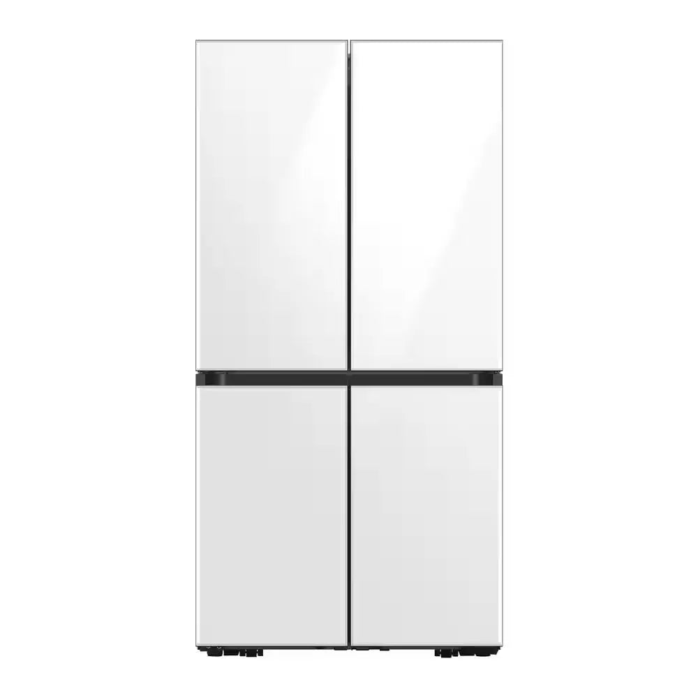 Bespoke 29 Cu. Ft. 4-Door Flex French Door Smart Refrigerator with Beverage Center in White Glass, Standard Depth | Fridge.com