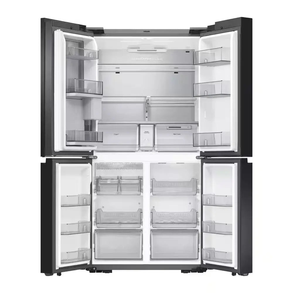 Bespoke 29 Cu. Ft. 4-Door Flex French Door Smart Refrigerator with Beverage Center in White Glass, Standard Depth | Fridge.com