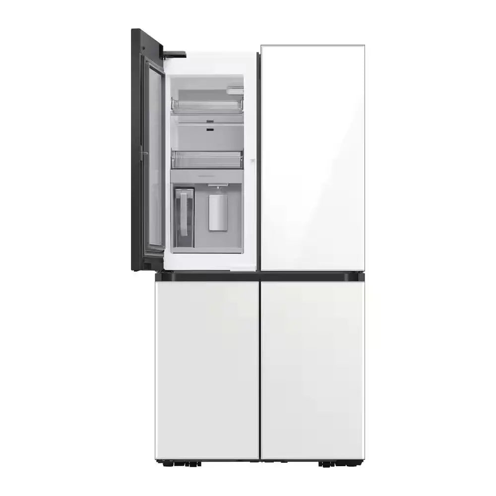 Bespoke 29 Cu. Ft. 4-Door Flex French Door Smart Refrigerator with Beverage Center in White Glass, Standard Depth | Fridge.com