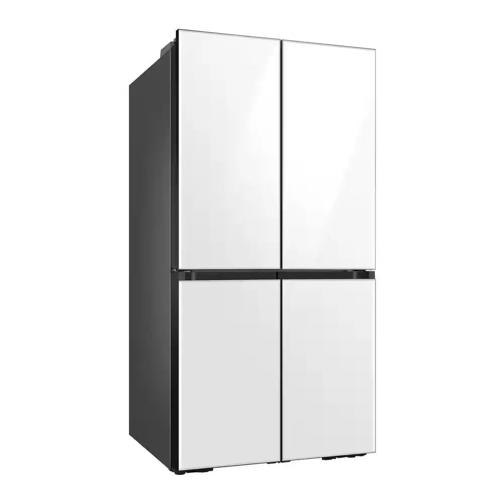 Bespoke 29 Cu. Ft. 4-Door Flex French Door Smart Refrigerator with Beverage Center in White Glass, Standard Depth | Fridge.com