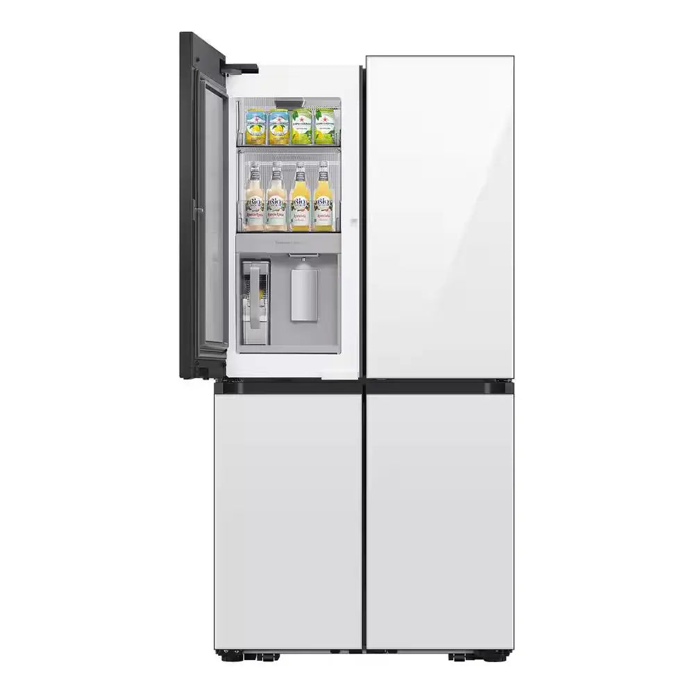 Bespoke 29 Cu. Ft. 4-Door Flex French Door Smart Refrigerator with Beverage Zone, White Glass | Fridge.com