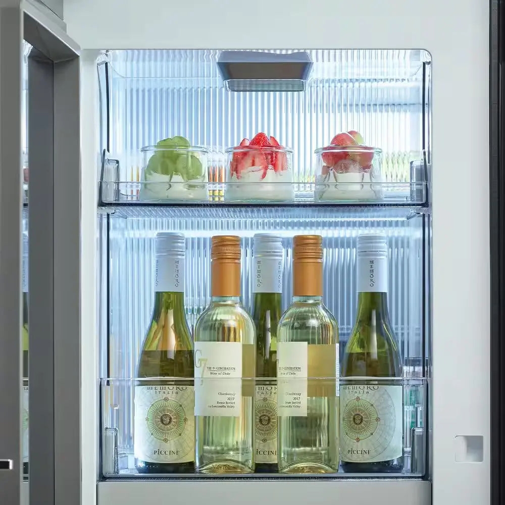 Bespoke 29 Cu. Ft. 4-Door Flex French Door Smart Refrigerator with Beverage Zone, White Glass | Fridge.com