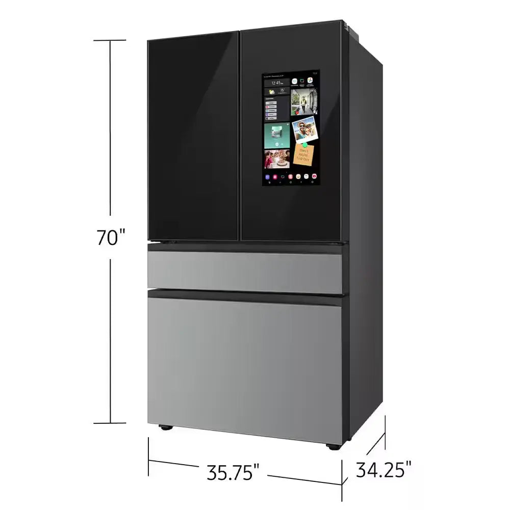 Bespoke 29 Cu. Ft. 4-Door French Door Refrigerator with Family Hub in Charcoal Glass Top | Fridge.com