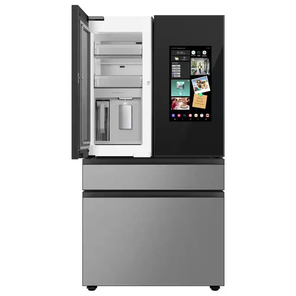 Bespoke 29 Cu. Ft. 4-Door French Door Refrigerator with Family Hub in Charcoal Glass Top | Fridge.com