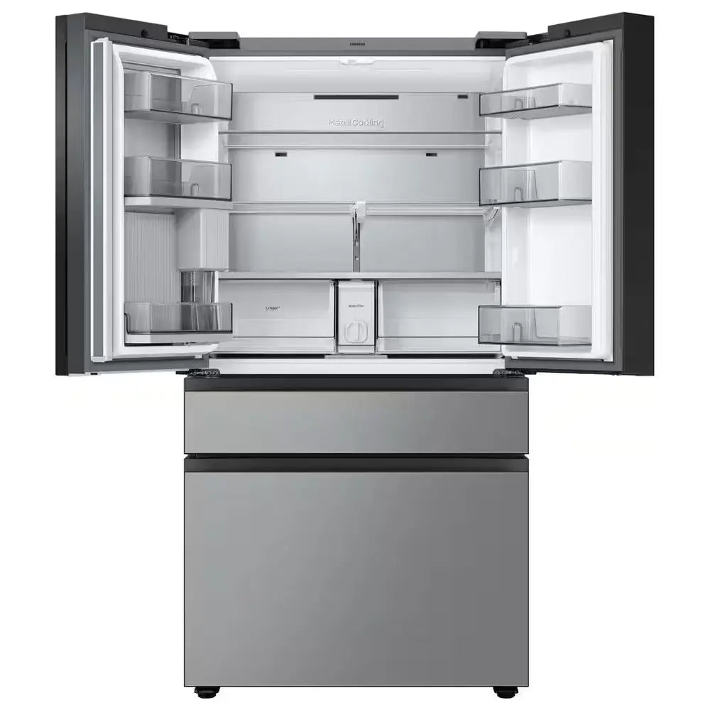 Bespoke 29 Cu. Ft. 4-Door French Door Refrigerator with Family Hub in Charcoal Glass Top | Fridge.com