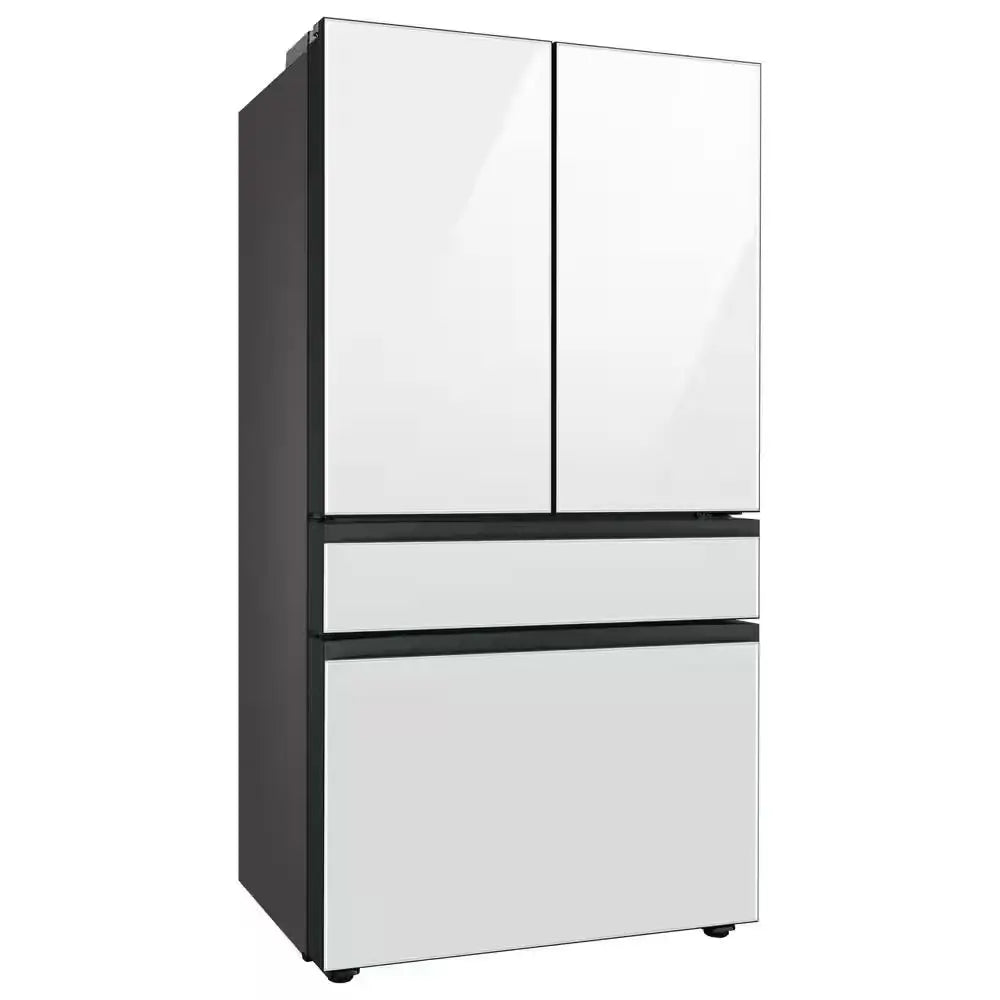 Bespoke 29 Cu. Ft. 4-Door French Door Smart Refrigerator with Autofill Water Pitcher in White Glass, Standard Depth | Fridge.com