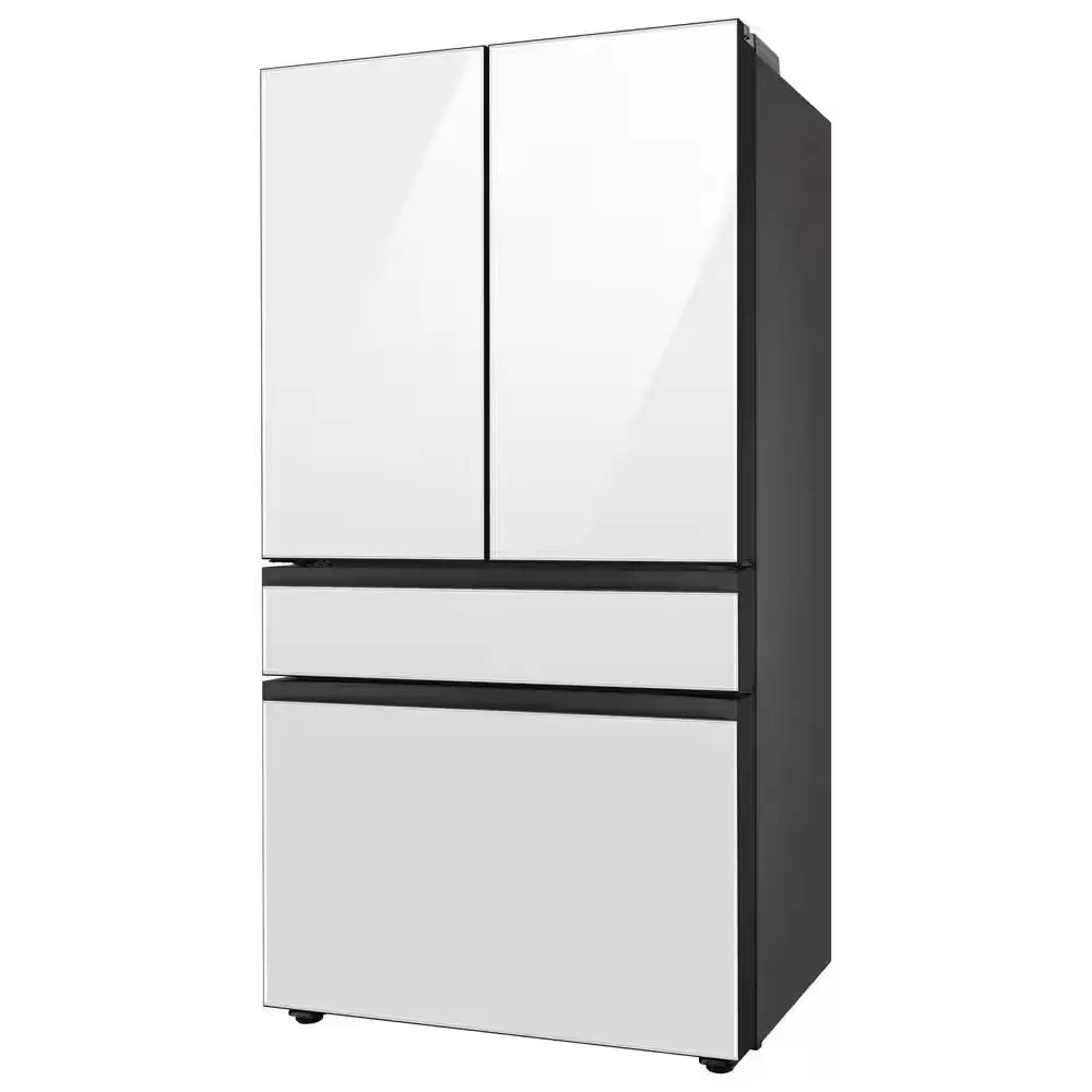 Bespoke 29 Cu. Ft. 4-Door French Door Smart Refrigerator with Autofill Water Pitcher in White Glass, Standard Depth | Fridge.com