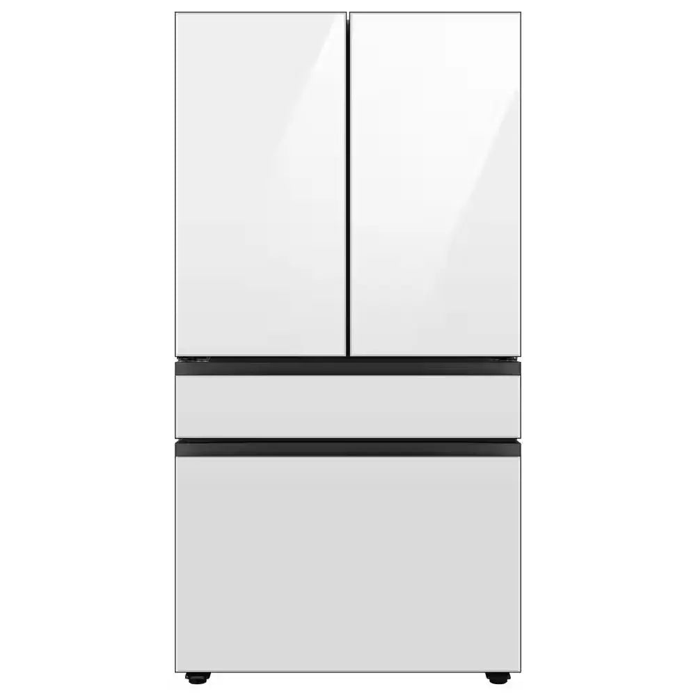 Bespoke 29 Cu. Ft. 4-Door French Door Smart Refrigerator with Beverage Center in White Glass, Standard Depth | Fridge.com