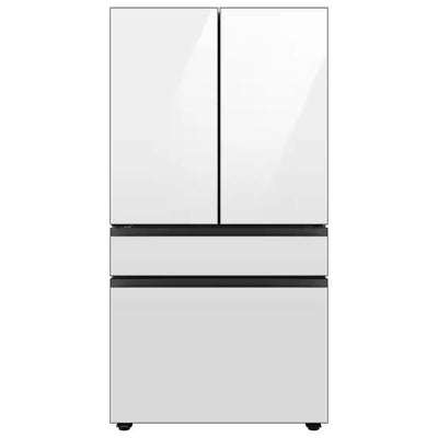 Bespoke 29 Cu. Ft. 4-Door French Door Smart Refrigerator with Beverage Center in White Glass, Standard Depth | Fridge.com