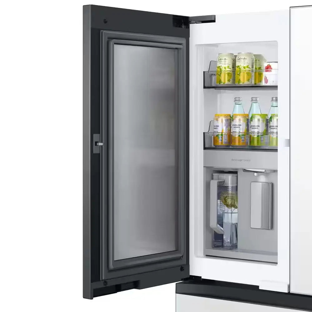 Bespoke 29 Cu. Ft. 4-Door French Door Smart Refrigerator with Beverage Center in White Glass, Standard Depth | Fridge.com