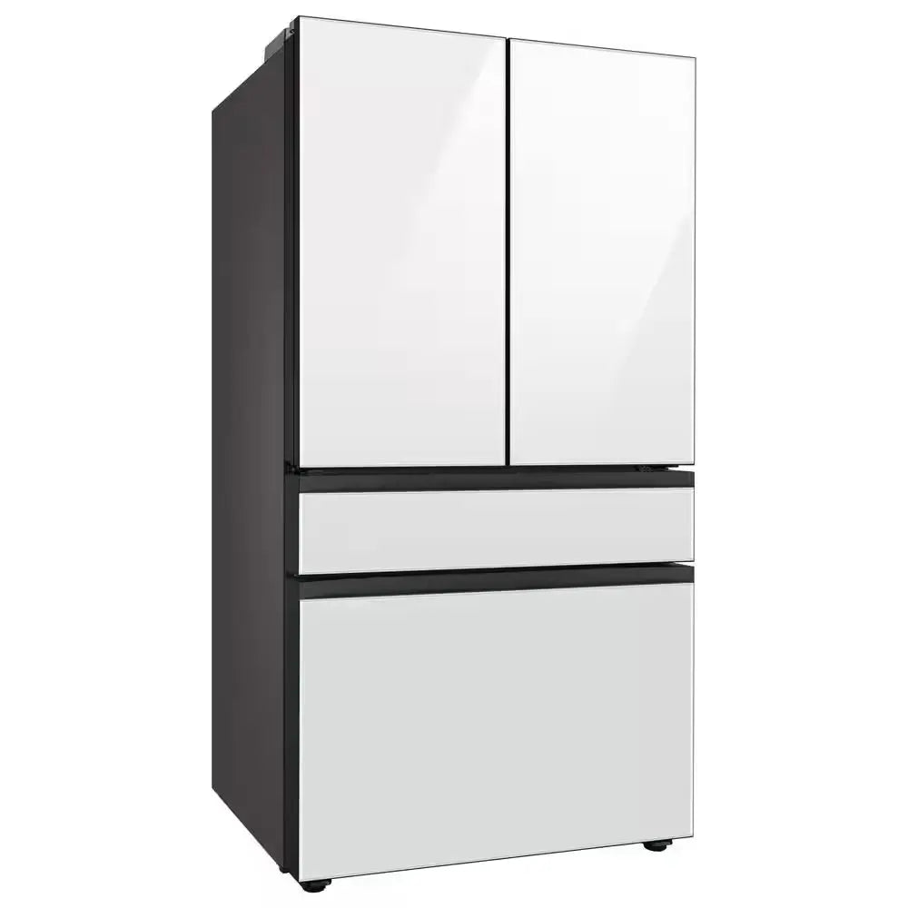 Bespoke 29 Cu. Ft. 4-Door French Door Smart Refrigerator with Beverage Center in White Glass, Standard Depth | Fridge.com