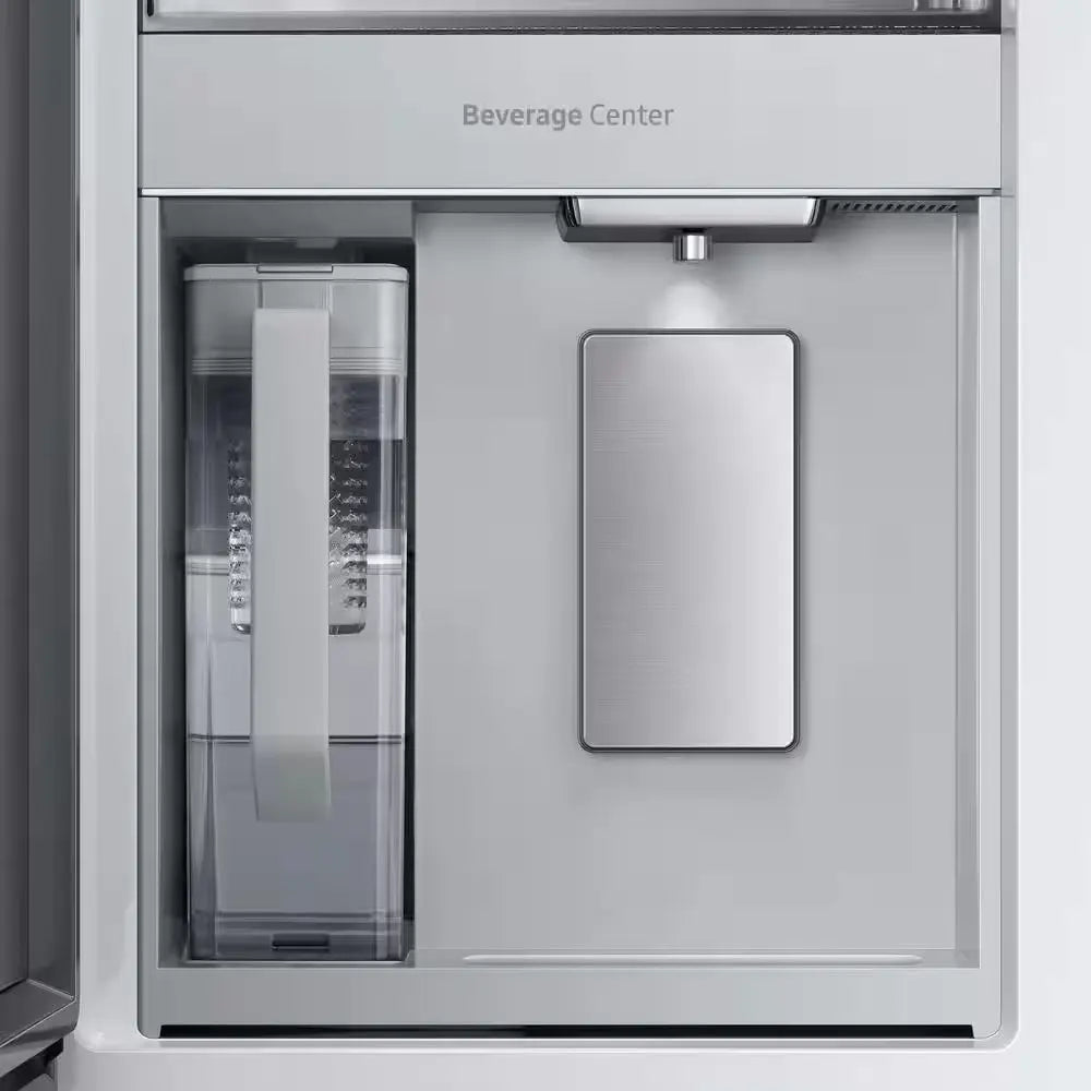 Bespoke 29 Cu. Ft. 4-Door French Door Smart Refrigerator with Beverage Center in White Glass, Standard Depth | Fridge.com