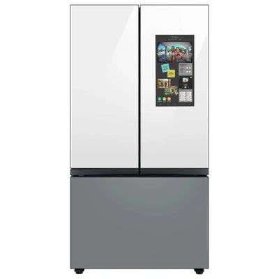 Bespoke 3-Door French Door Refrigerator (24 Cu. Ft.)  with Top Left and Family Hub Panel - Bottom Door Panel | Fridge.com