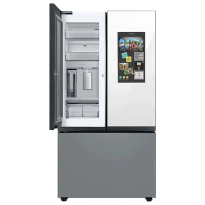 Bespoke 3-Door French Door Refrigerator (24 Cu. Ft.)  with Top Left and Family Hub Panel - Bottom Door Panel | Fridge.com