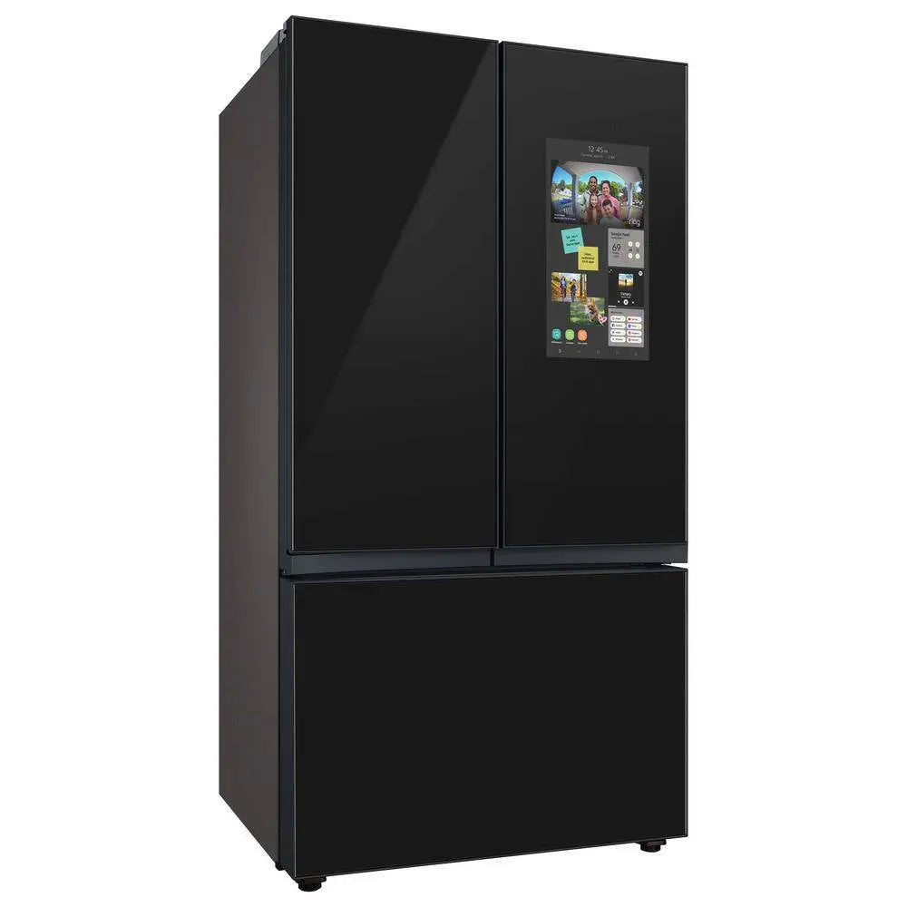 Bespoke 30 Cu Ft Customizable 3-Door French Door Smart Refrigerator with Charcoal Glass Family Hub Panel, Standard Depth | Fridge.com