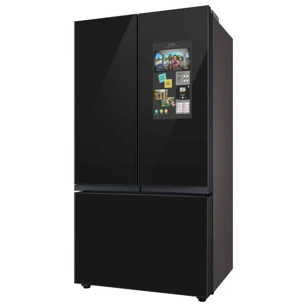 Bespoke 30 Cu Ft Customizable 3-Door French Door Smart Refrigerator with Charcoal Glass Family Hub Panel, Standard Depth | Fridge.com