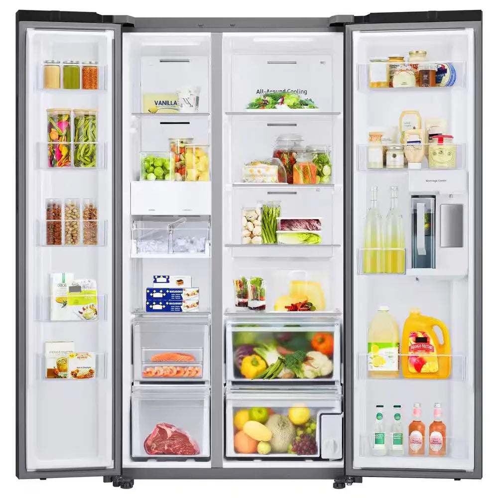 Bespoke 36 In. W 23 Cu. Ft. Side by Side Refrigerator with Beverage Center in White, Counter Depth | Fridge.com