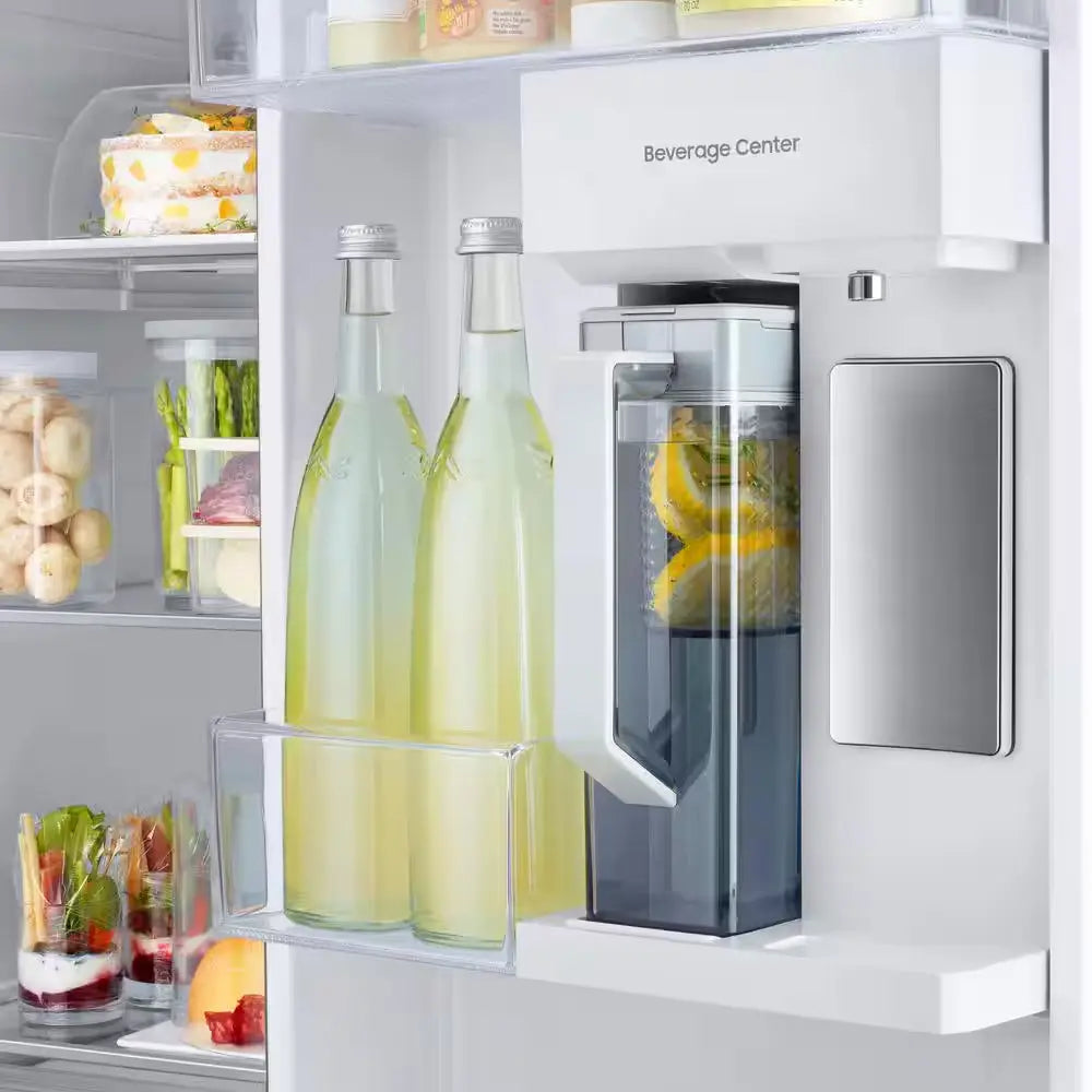 Bespoke 36 In. W 23 Cu. Ft. Side by Side Refrigerator with Beverage Center in White, Counter Depth | Fridge.com