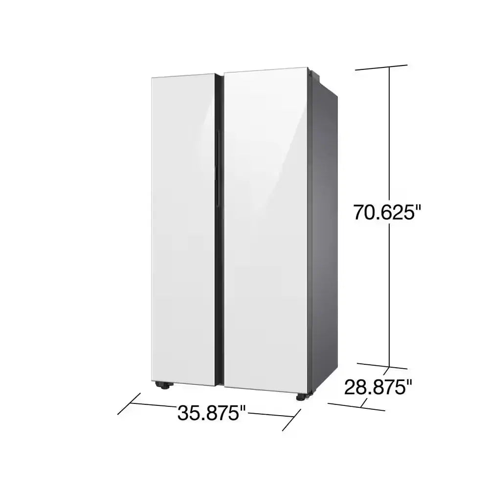 Bespoke 36 In. W 23 Cu. Ft. Side by Side Refrigerator with Beverage Center in White, Counter Depth | Fridge.com