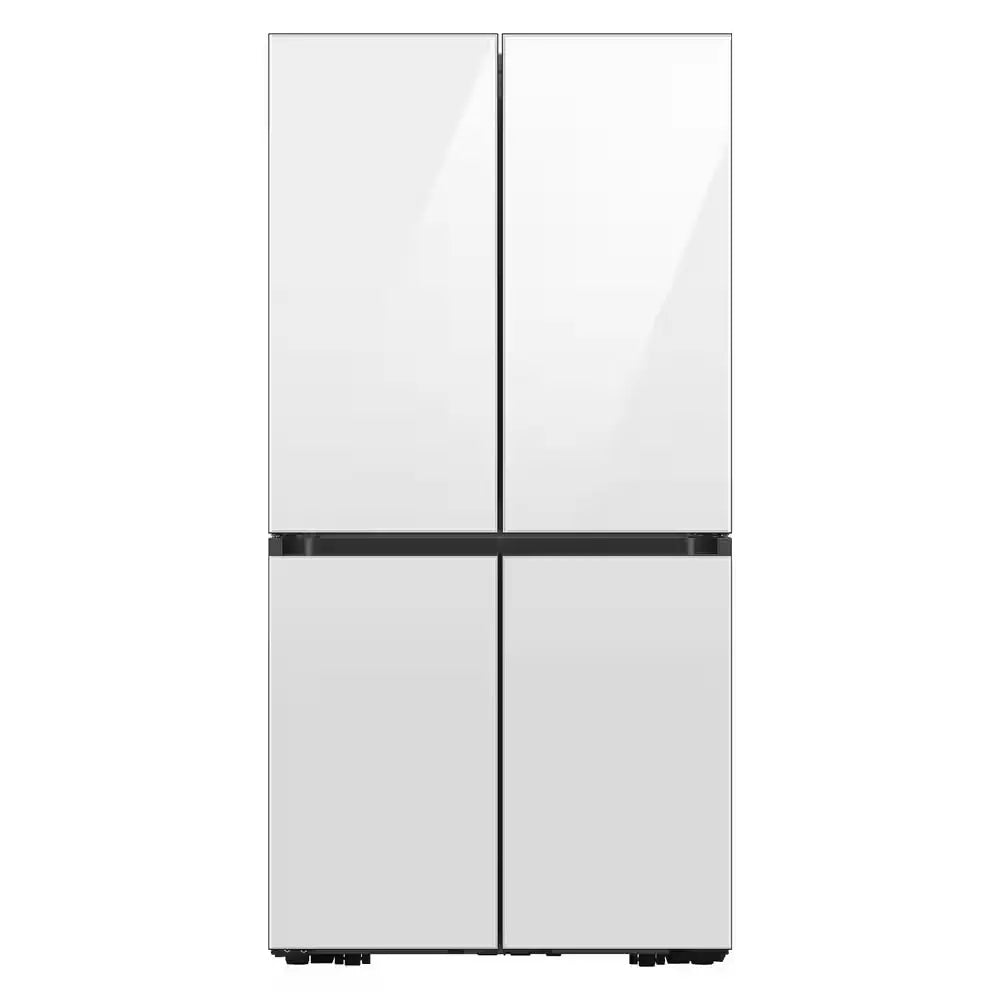 Bespoke 4-Door Flex with Beverage Center in White Glass | Fridge.com