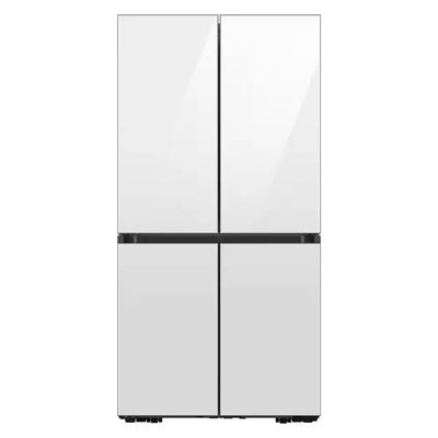 Bespoke 4-Door Flex with Beverage Center in White Glass | Fridge.com