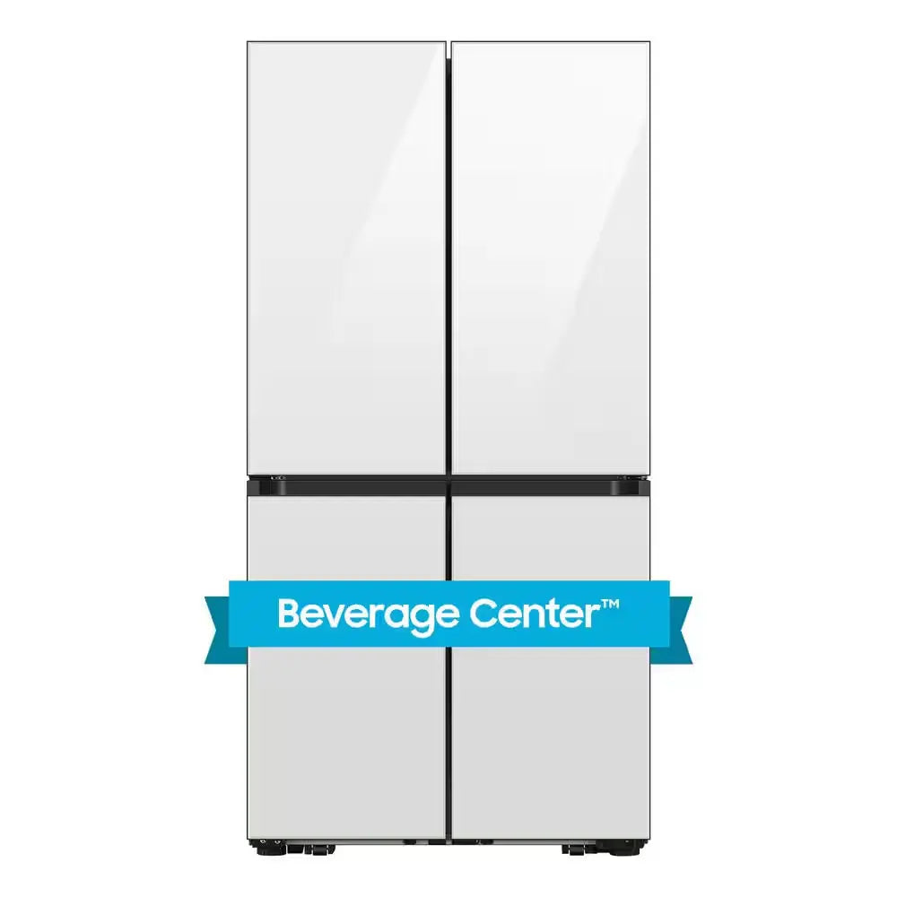 Bespoke 4-Door Flex with Beverage Center in White Glass | Fridge.com