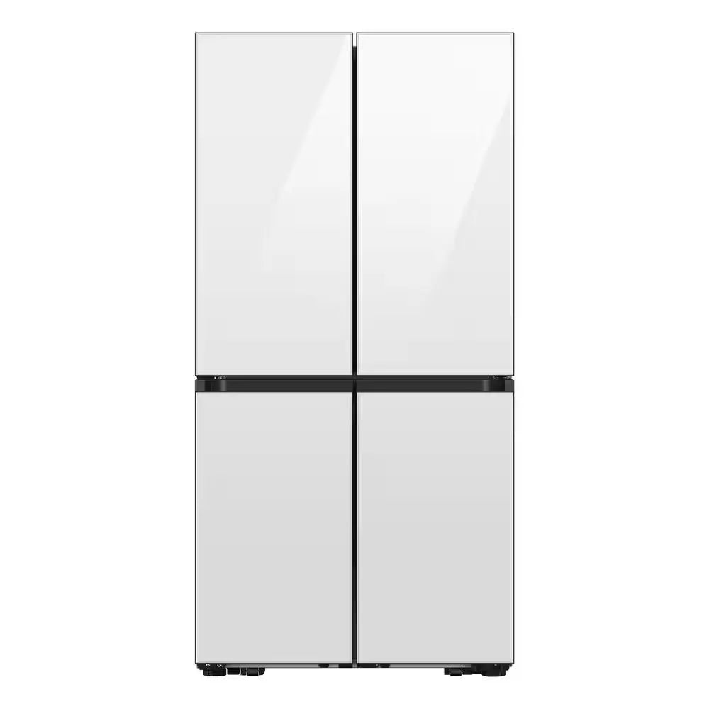 Bespoke 4-Door Flex with Beverage Center in White Glass | Fridge.com