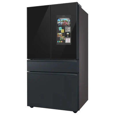 Bespoke 4-Door French Door Refrigerator (23 Cu. Ft.)  with Top Left and Family Hub Panel - Middle and Bottom Panels | Fridge.com