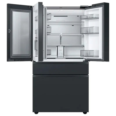 Bespoke 4-Door French Door Refrigerator (29 Cu. Ft.) with Top Left and Family Hub Panel - Middle and Bottom Door Panels | Fridge.com