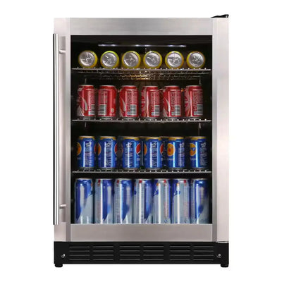 Beverage 23.4 In. 154 (12 Oz.) Can Beverage Cooler, Stainless Steel | Fridge.com