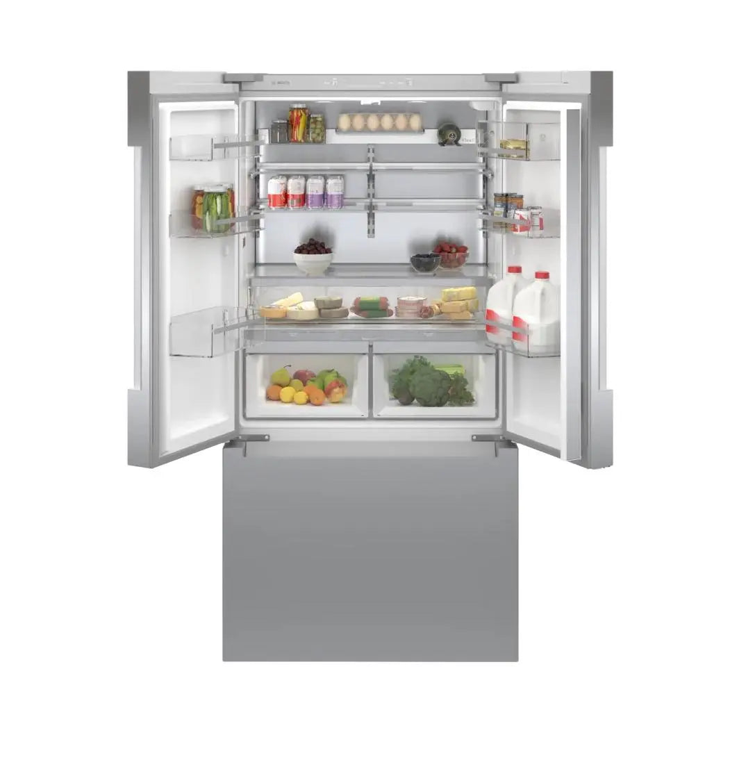 Bosch - 800 Series 36-Inch Smart 3-Door Counter-Depth Refrigerator with Recessed Handles, Anti-Fingerprint Exterior, Internal Water, Home Connect | Fridge.com