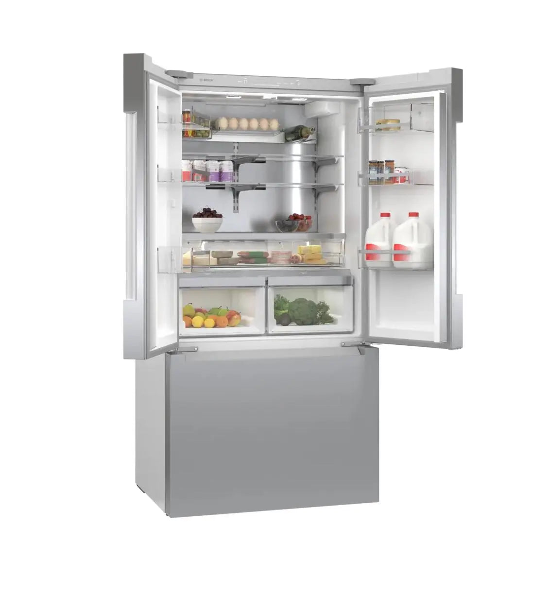 Bosch - 800 Series 36-Inch Smart 3-Door Counter-Depth Refrigerator with Recessed Handles, Anti-Fingerprint Exterior, Internal Water, Home Connect | Fridge.com