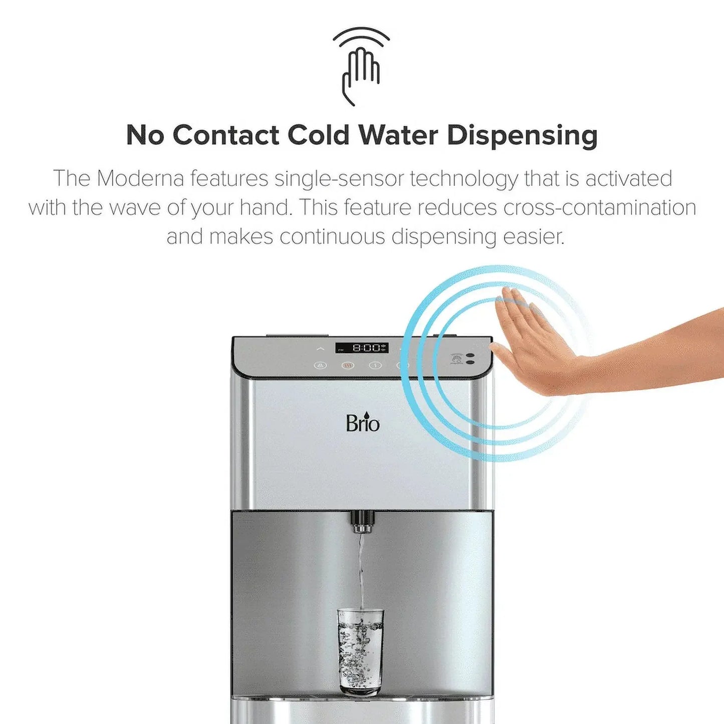 Brio 3-Stage Filtration Water Countertop Dispenser Tri-Temp Digital, Connects to Your Water Line, Height 19.3" | Fridge.com