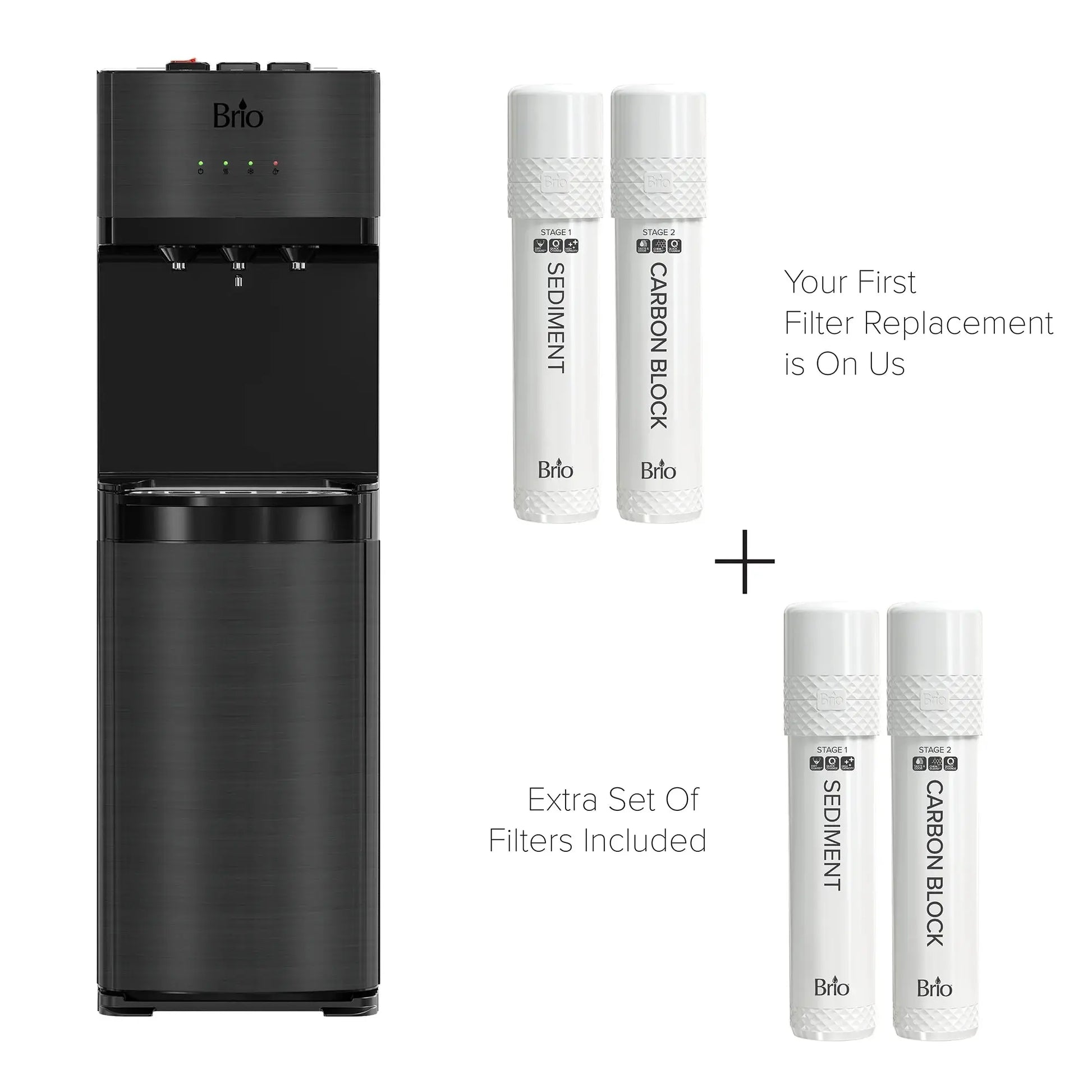 Brio 500 Series 2-Stage Filtration Water Dispenser Tri-Temp Digital, Connects to Your Water Line, Height 41.05" | Fridge.com