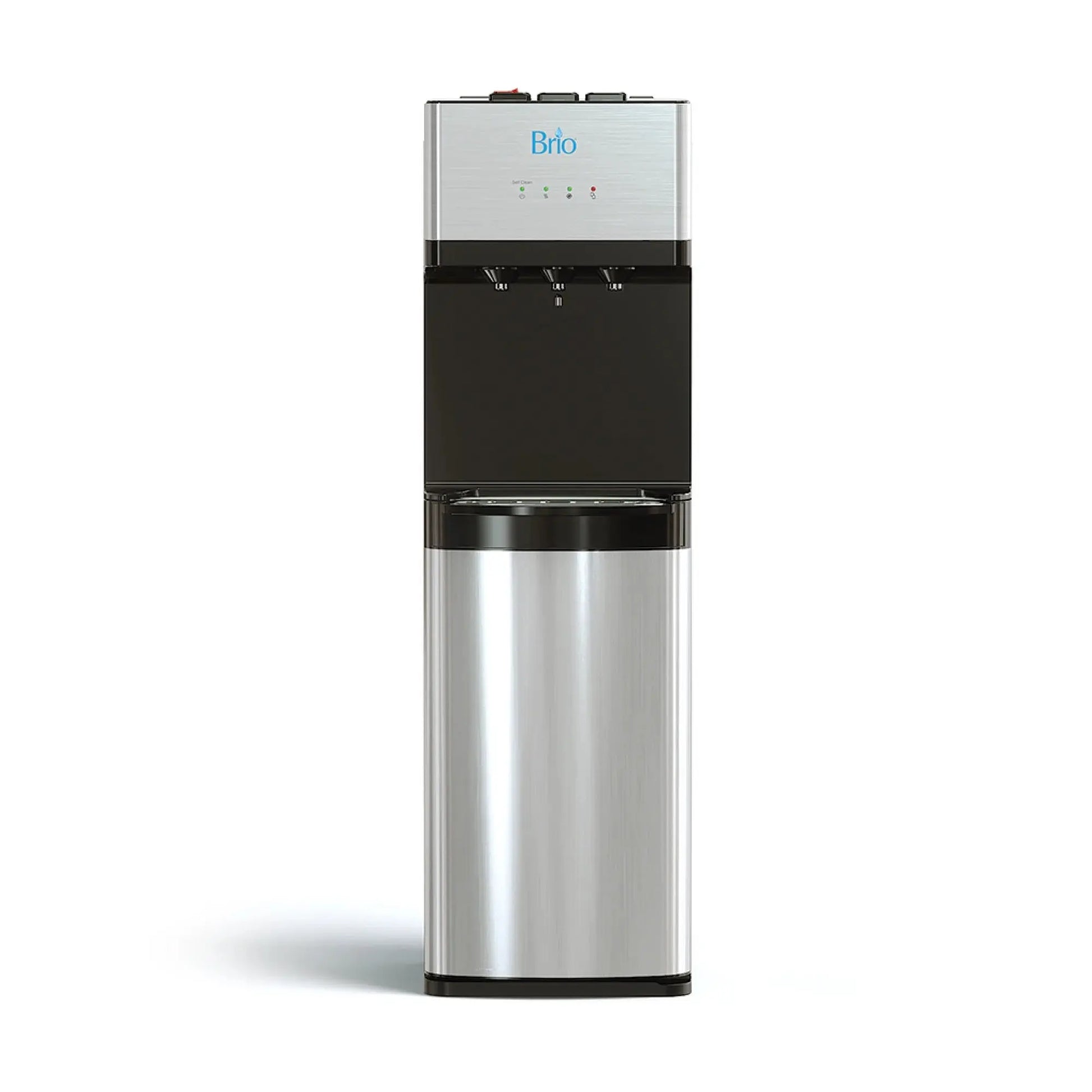 Brio 500 Series 4-Stage Hot, Cold and Room Temperature Water Cooler Dispenser, Height 41.5" Black | Fridge.com