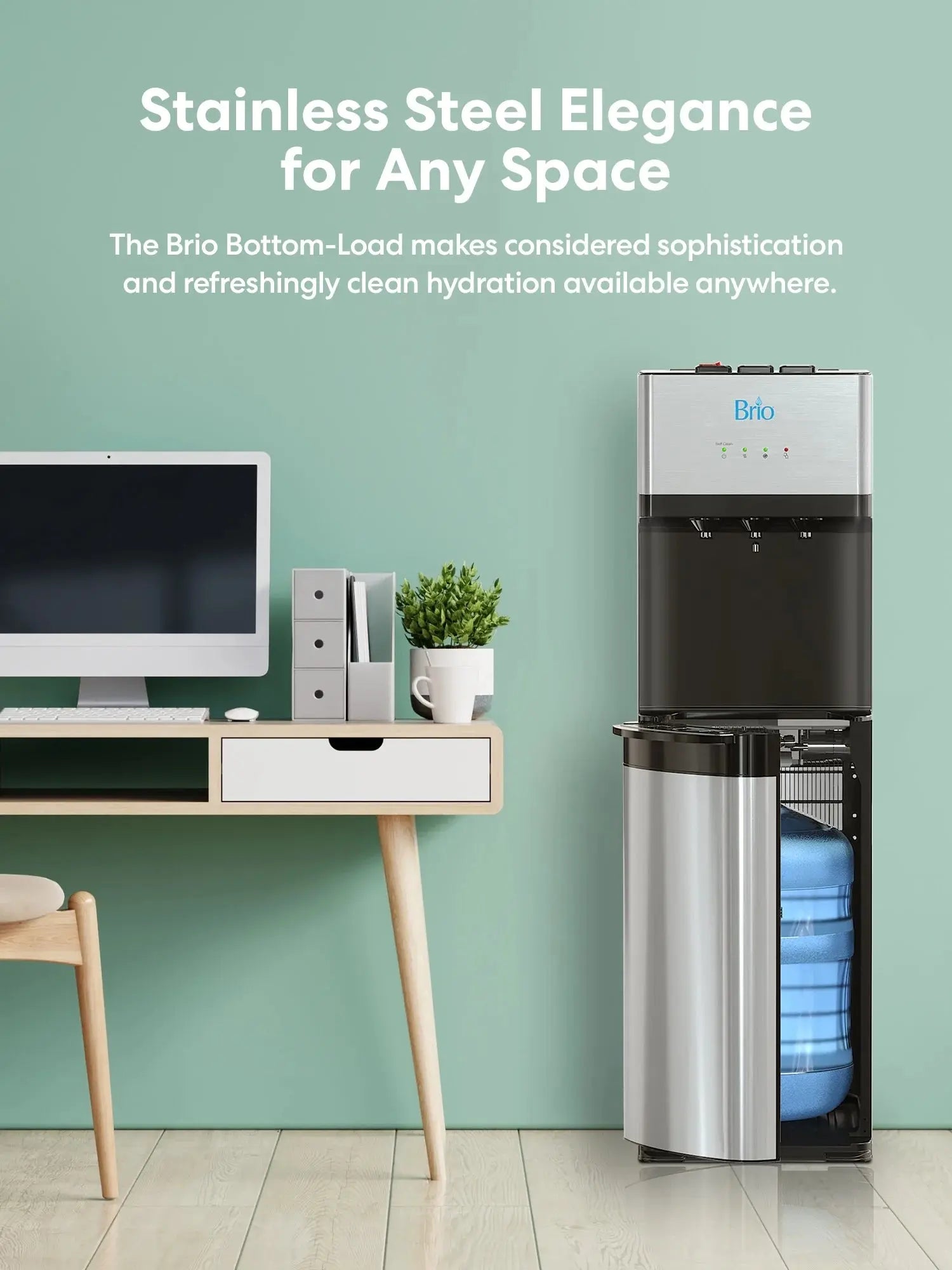 Brio 500 Series Self Cleaning Bottom Loading5 Gallon Capacity Tri-Temperature Water Cooler Dispenser | Fridge.com