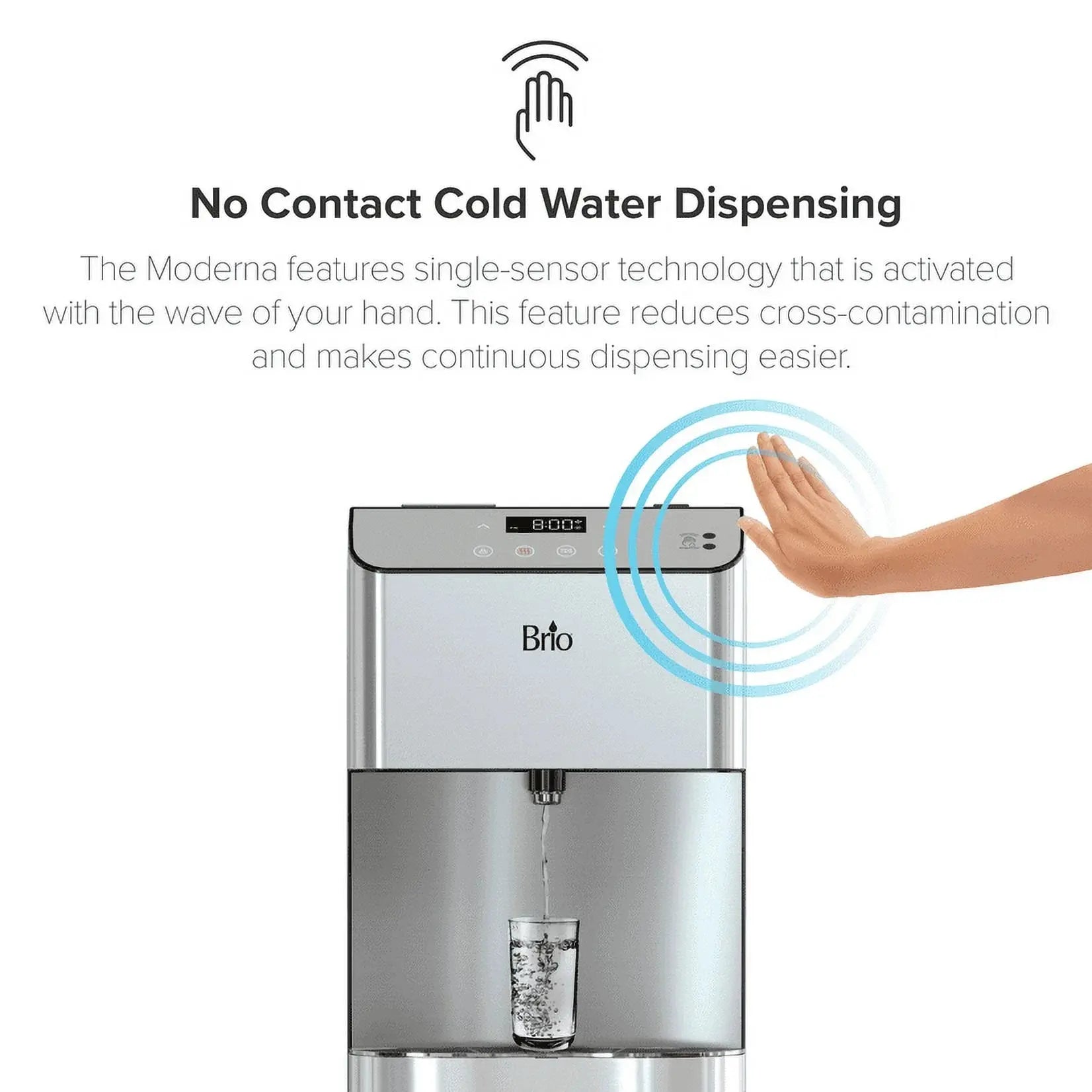 Brio 700 Series Moderna 4-Stage Filtration Reverse Osmosis Touch-Less Water Dispenser, Height 41.05" | Fridge.com