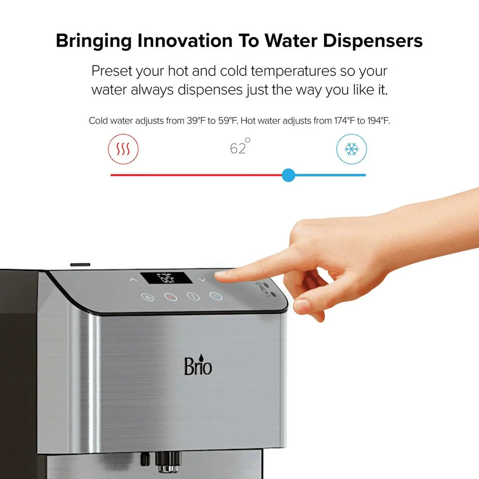 Brio 700 Series Moderna 4-Stage Filtration Reverse Osmosis Touch-Less Water Dispenser, Height 41.05" | Fridge.com