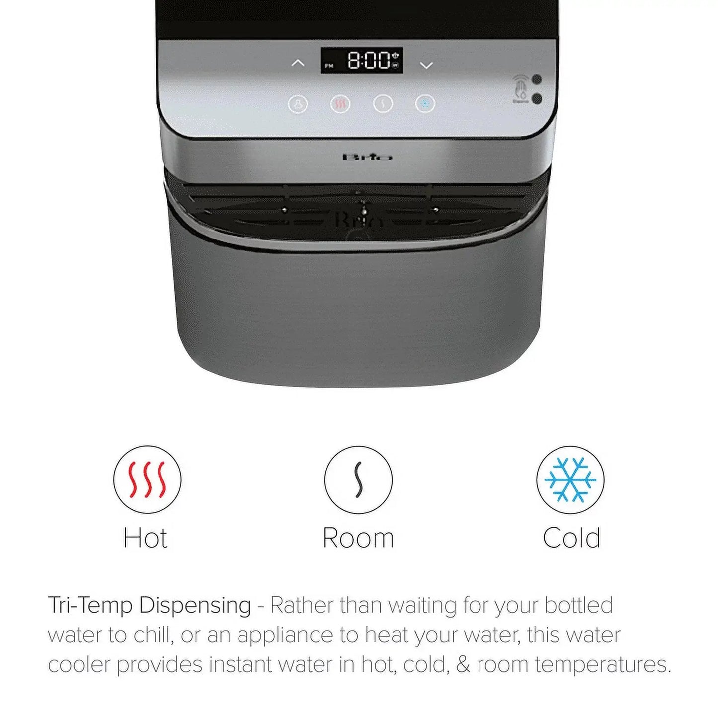 Brio 700 Series Moderna Touchless 3-Stage Bottless Water Cooler , Height 41.05" Stainless Steel | Fridge.com