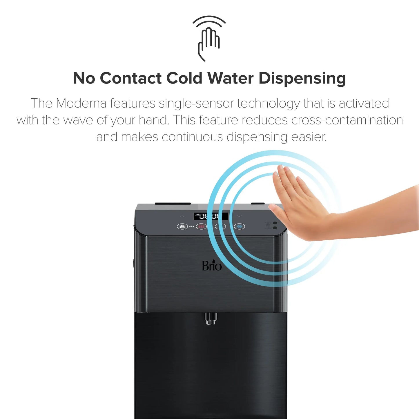 Brio 700 Series Moderna Touchless 3-Stage Filtration Water Dispenser, Connects to Your Water Line, Height 19.3" | Fridge.com