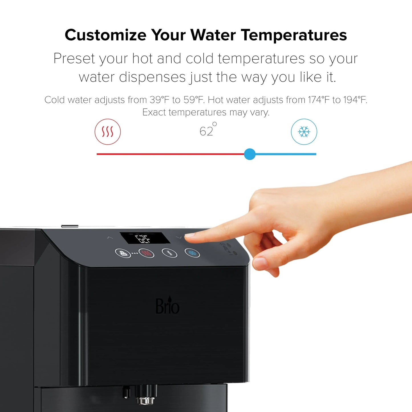 Brio 700 Series Moderna Touchless 3-Stage Filtration Water Dispenser, Connects to Your Water Line, Height 19.3" | Fridge.com