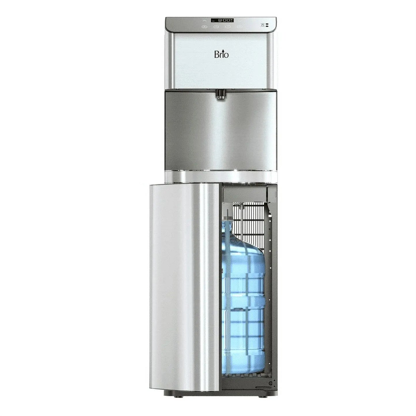 Brio 700 Series Self Cleaning 3-5 Gallon Capacity Bottom Load Custom Tri Temp Touchless Dispense Water Cooler Dispenser Ranging from 39-59°F Cold, 174–194°F Hot and Room Temperature Water Settings | Fridge.com