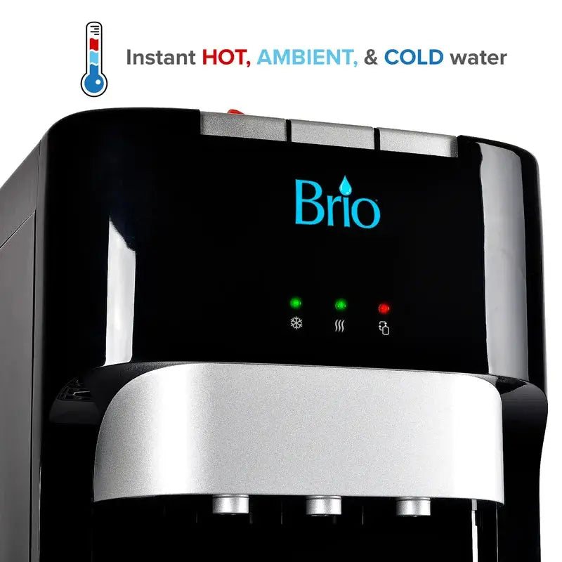 Brio Black Free Standing Bottleless Electric Filtered Water Dispenser | Fridge.com