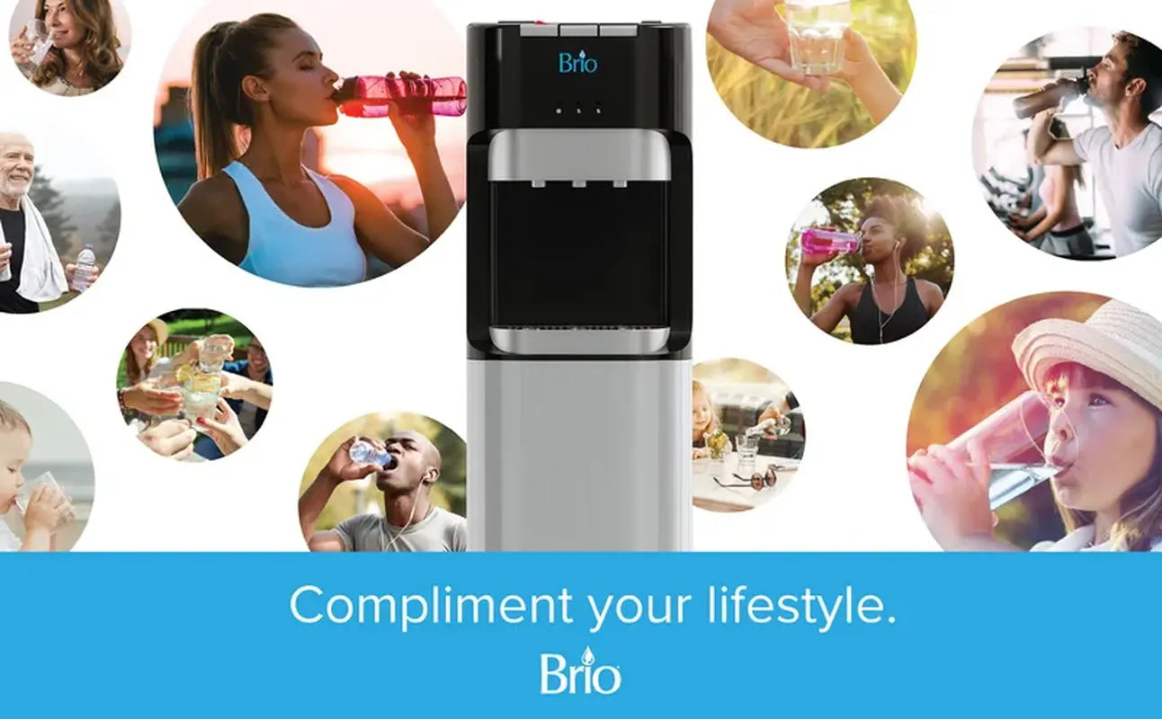 Brio Black Free Standing Bottleless Electric Filtered Water Dispenser | Fridge.com