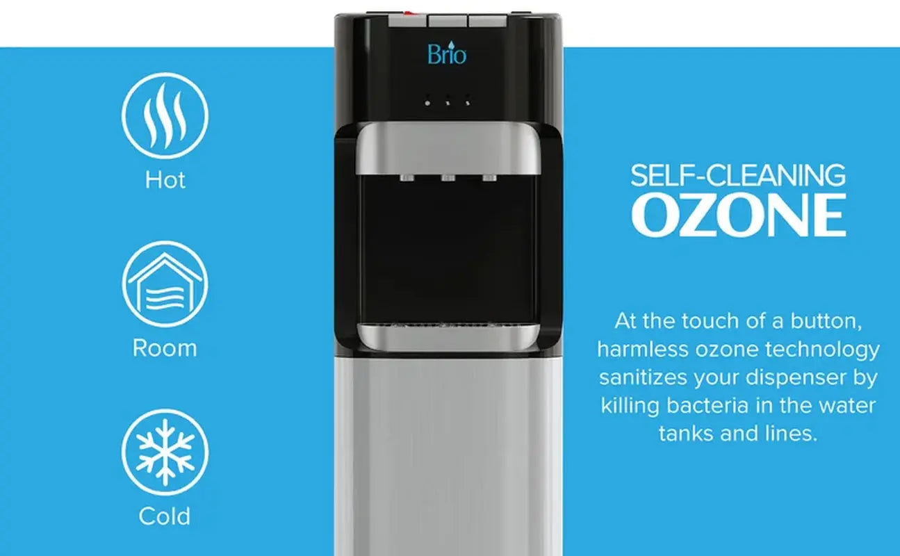 Brio Black Free Standing Bottleless Electric Filtered Water Dispenser | Fridge.com