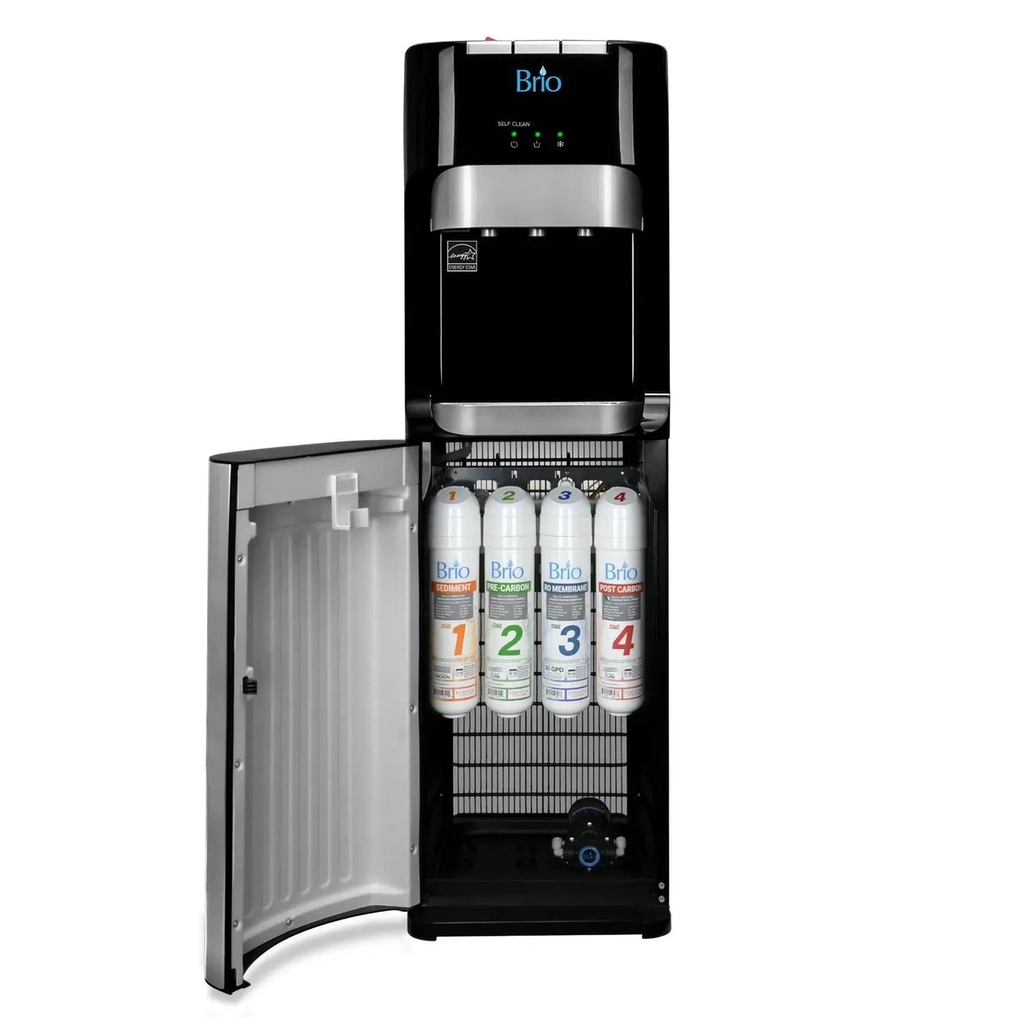 Brio Bottleless 4-Stage Filtration Water Dispenser Tri-Temperature Water Cooler Dispenser, Connect Directly to Your Water Line | Fridge.com