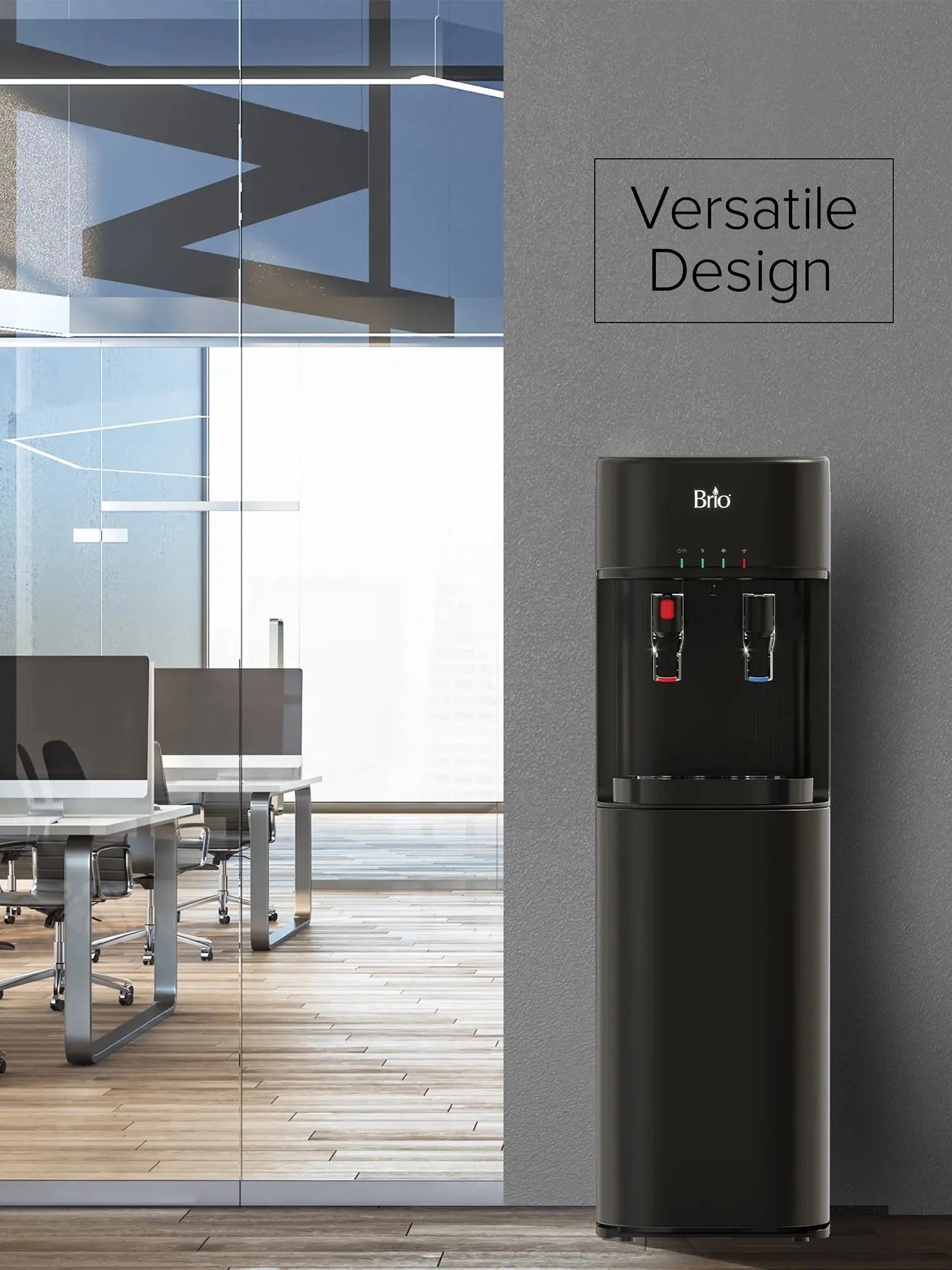 Brio Bottleless Water Dispenser 4-Stage Filtration, Self-Cleaning, Hot & Cold, Height 41" | Fridge.com