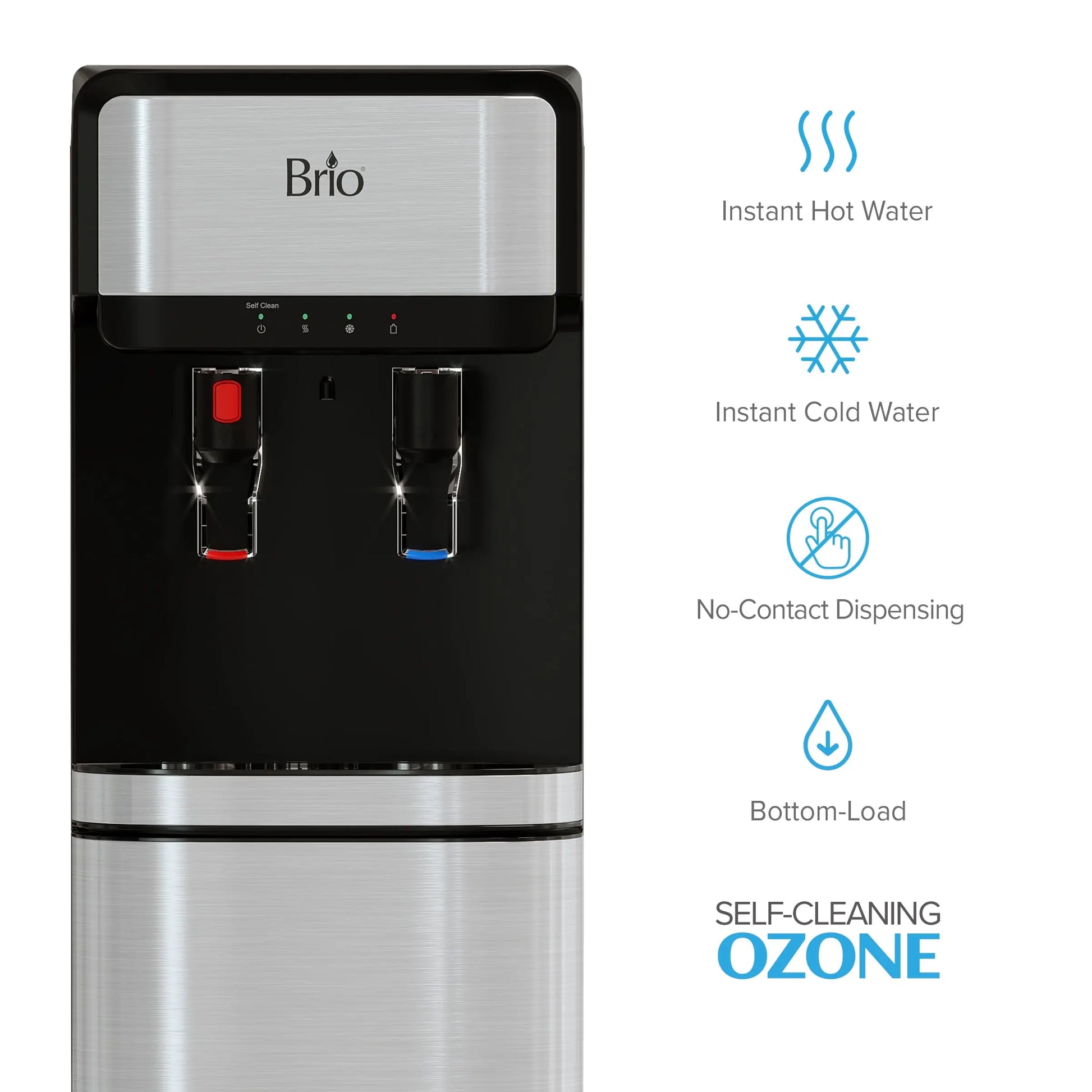 Brio Bottom Load Water Cooler Dispenser for 5 Gallon Bottles – Paddle Dispensing, CLBL320SCP | Fridge.com