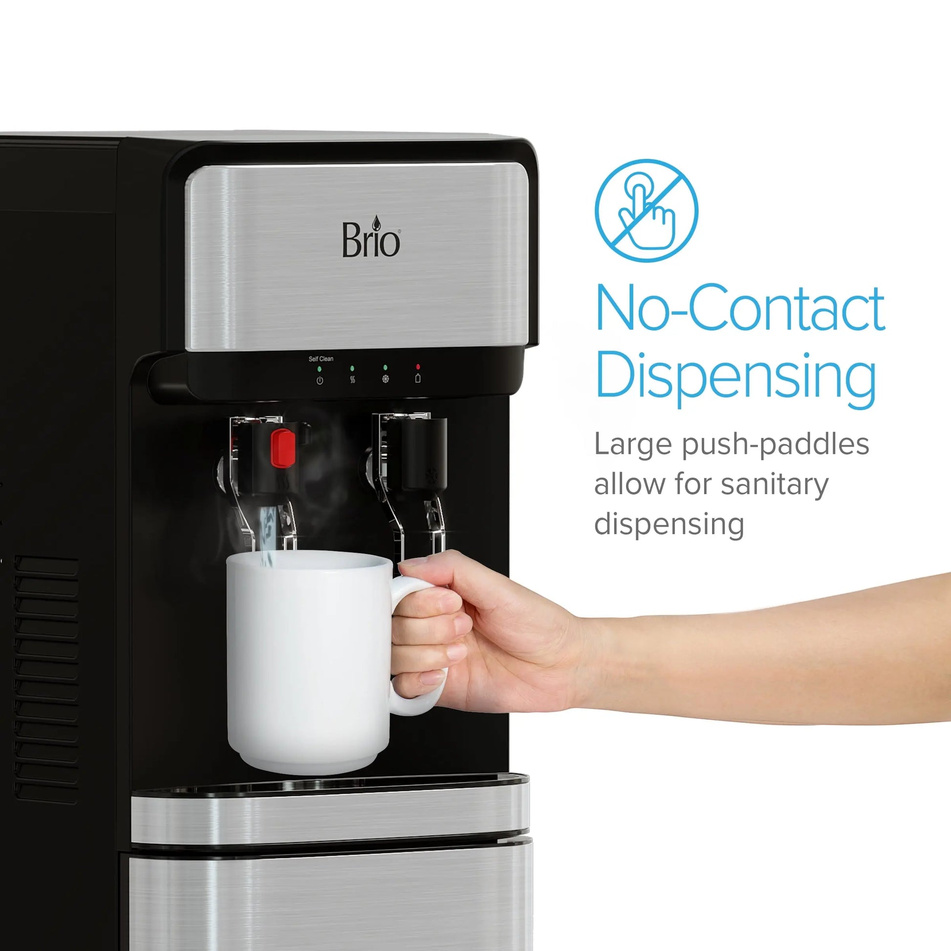 Brio Bottom Load Water Cooler Dispenser for 5 Gallon Bottles – Paddle Dispensing, CLBL320SCP | Fridge.com