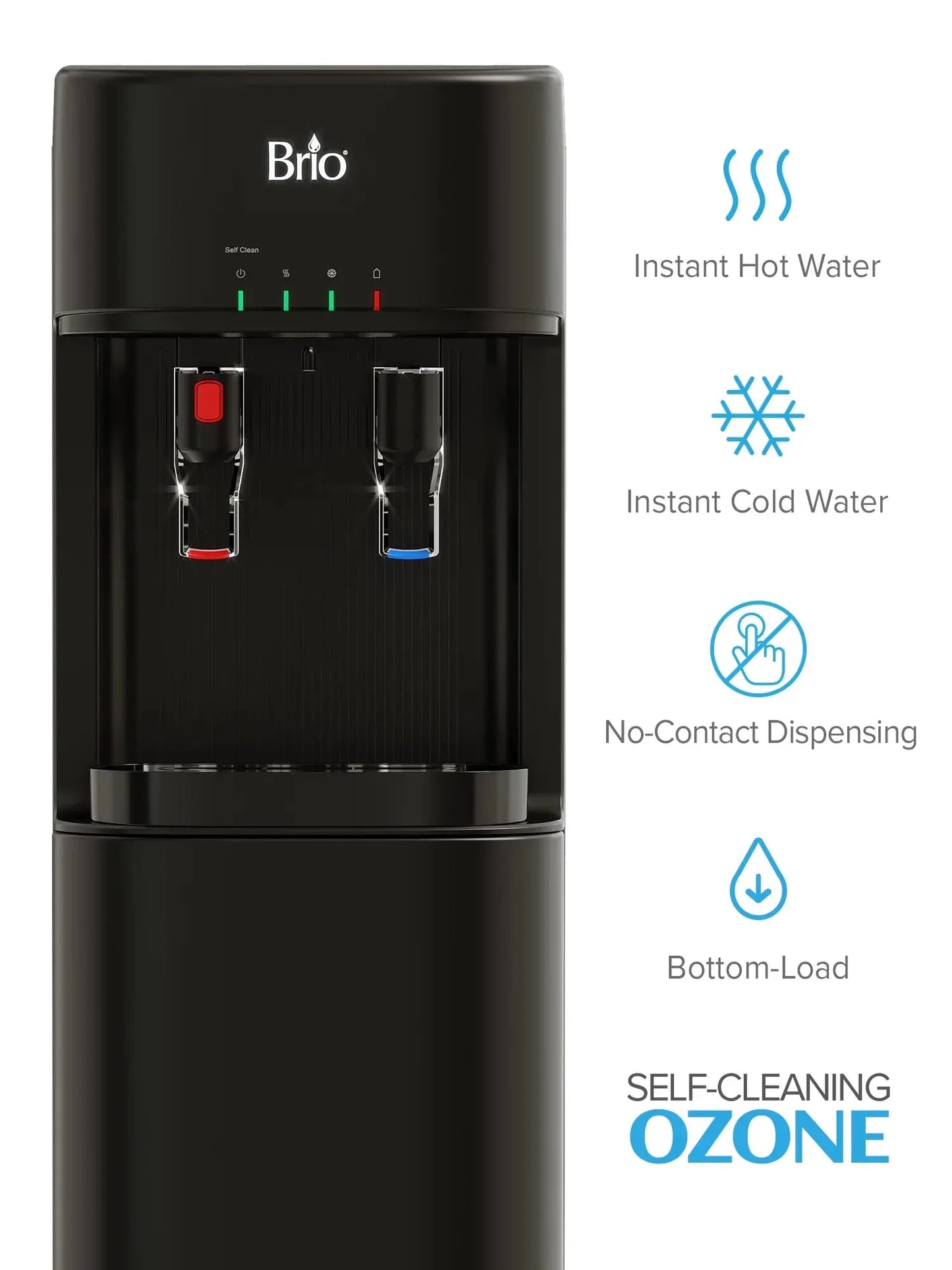 Brio Bottom Load Water Cooler Dispenser for 5 Gallon Bottles – Paddle Dispensing, Product Height 41.1" | Fridge.com